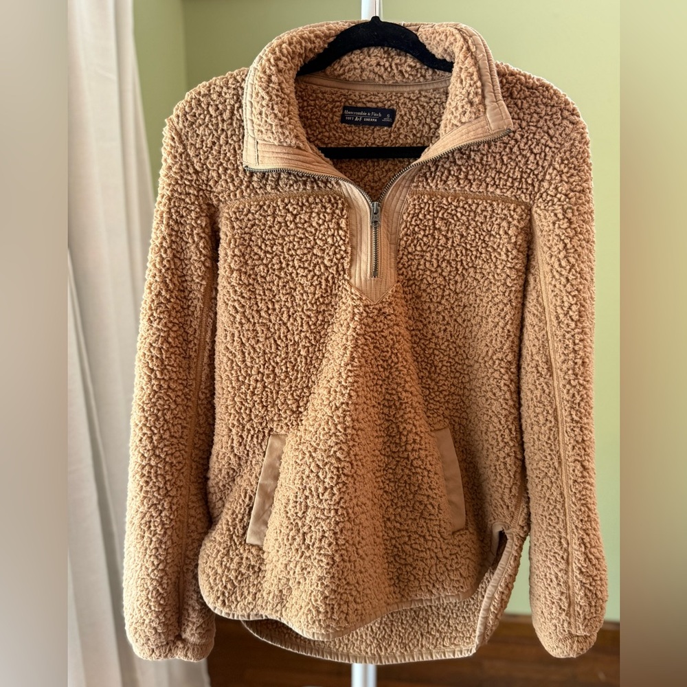 Abercrombie & Fitch Tan Sherpa Jacket